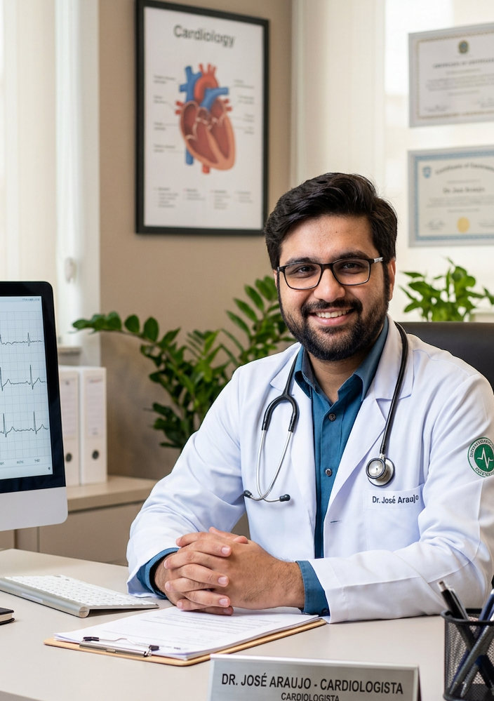 Dr. José Araujo em seu consultório